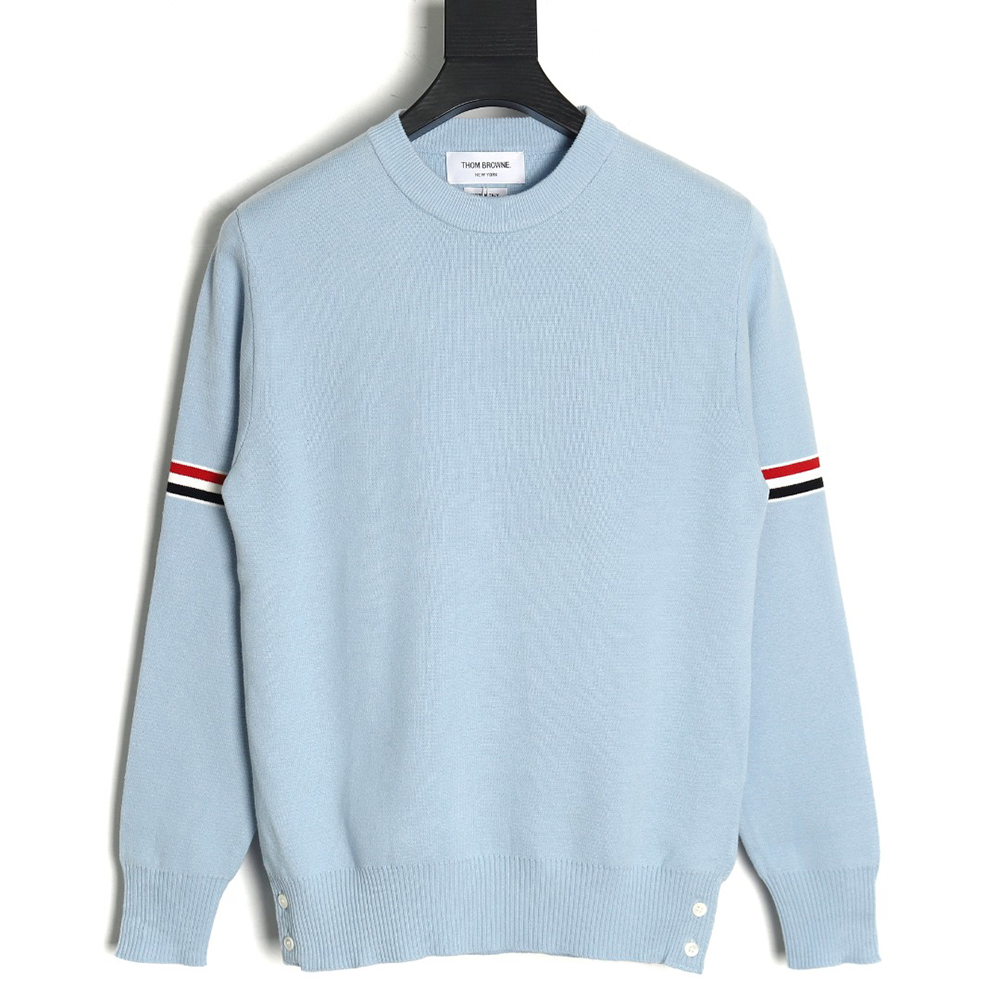 Thom Browne Double Sleeve Web Band Crew Neck Sweater TSK1