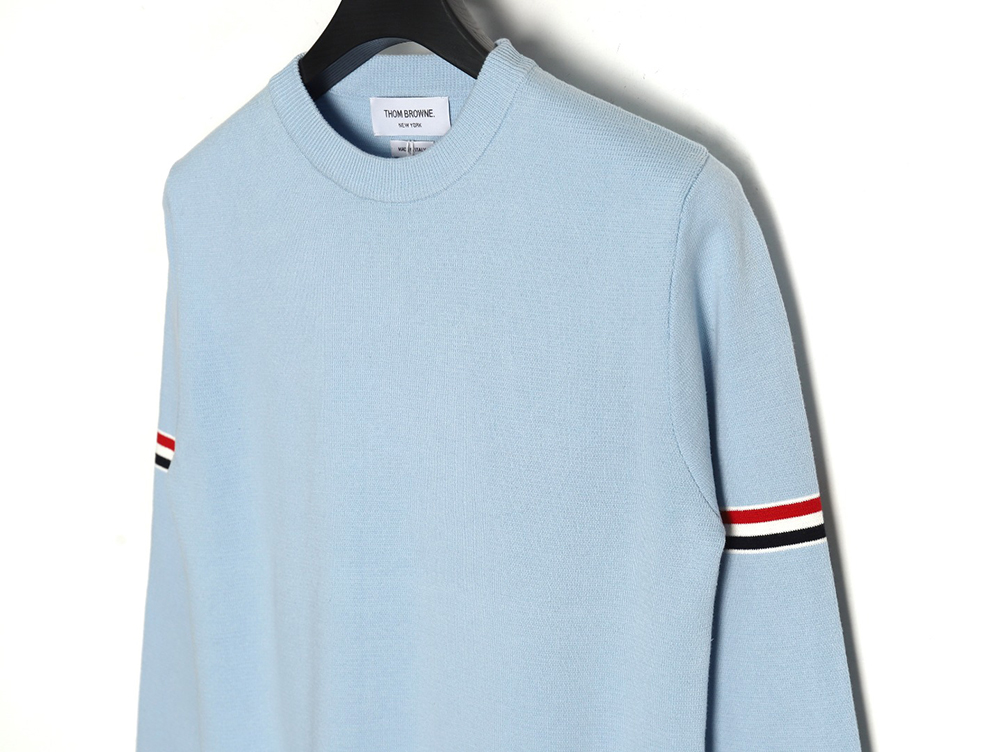 Thom Browne Double Sleeve Web Band Crew Neck Sweater TSK1