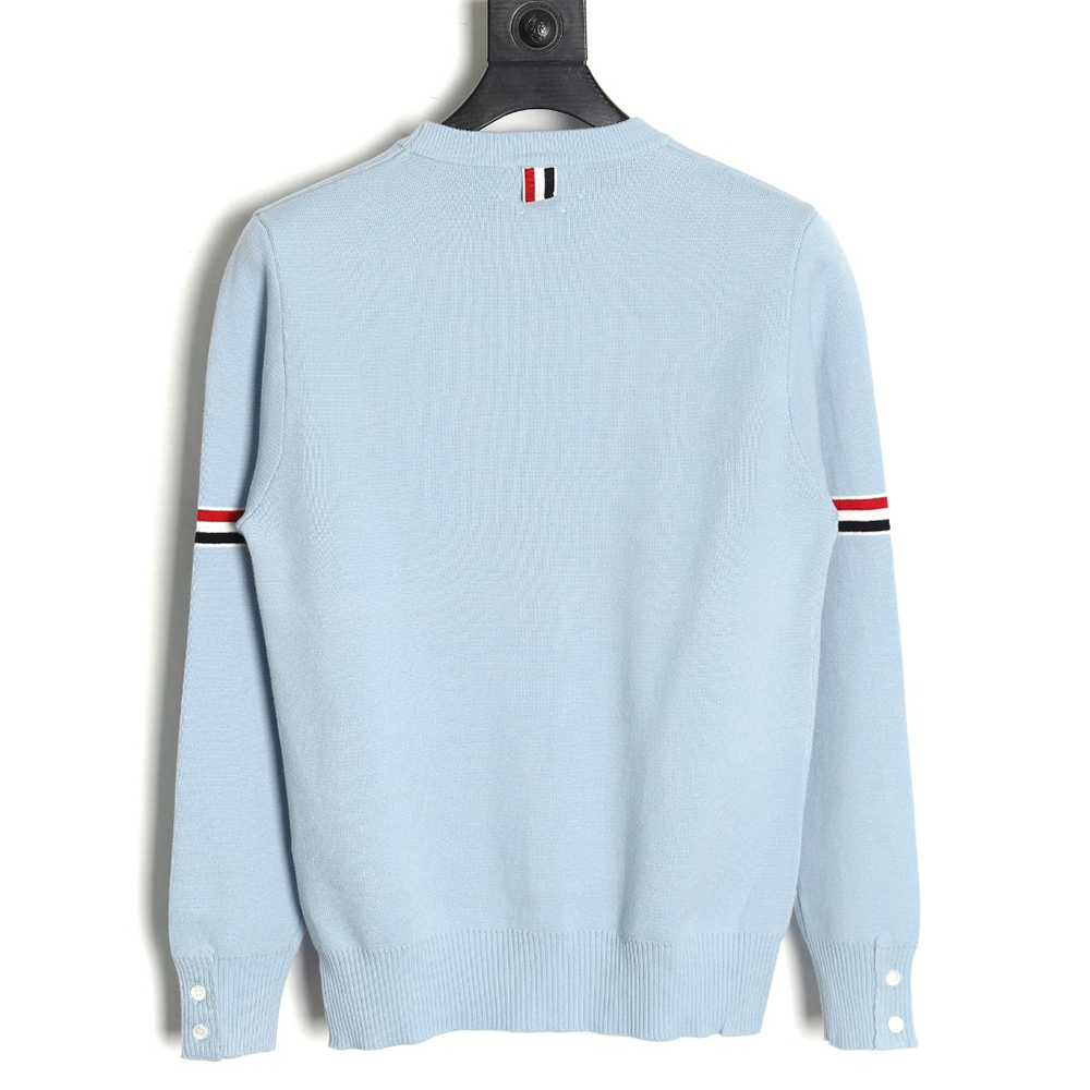 Thom Browne Double Sleeve Web Band Crew Neck Sweater TSK1