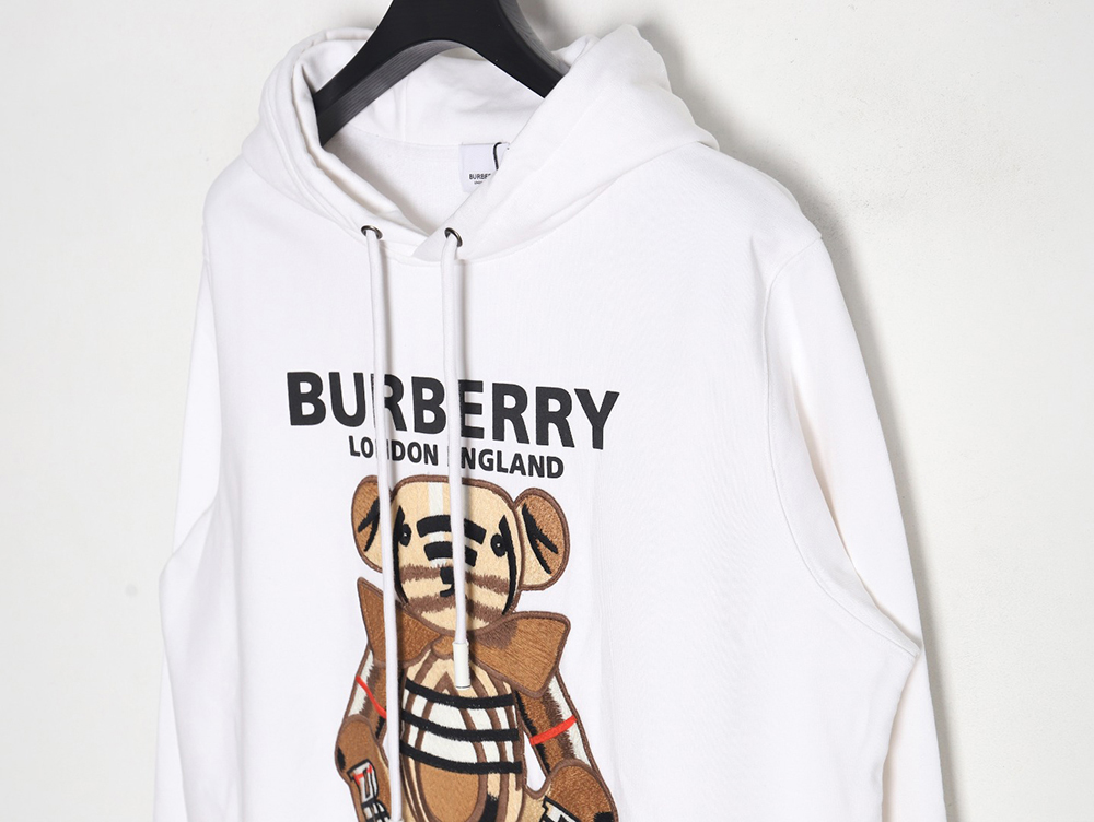 Burberry embroidered teddy bear hooded sweatshirt