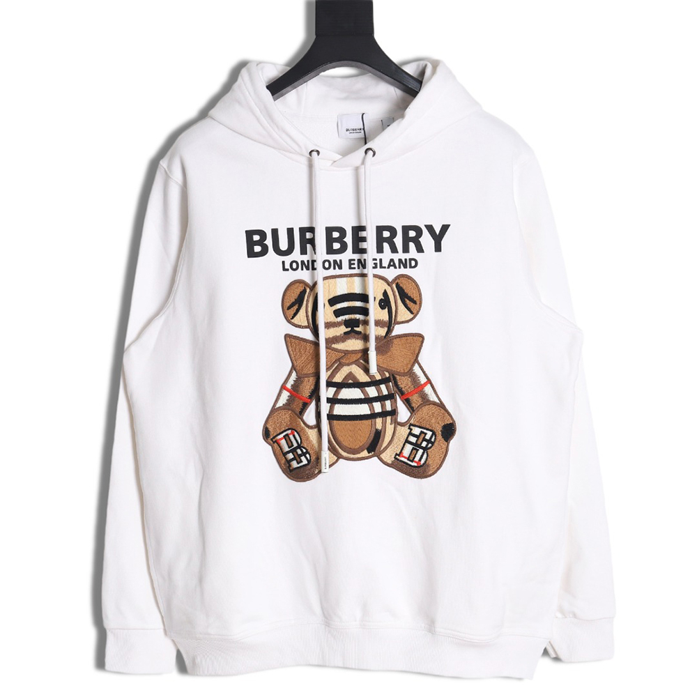 Burberry embroidered teddy bear hooded sweatshirt