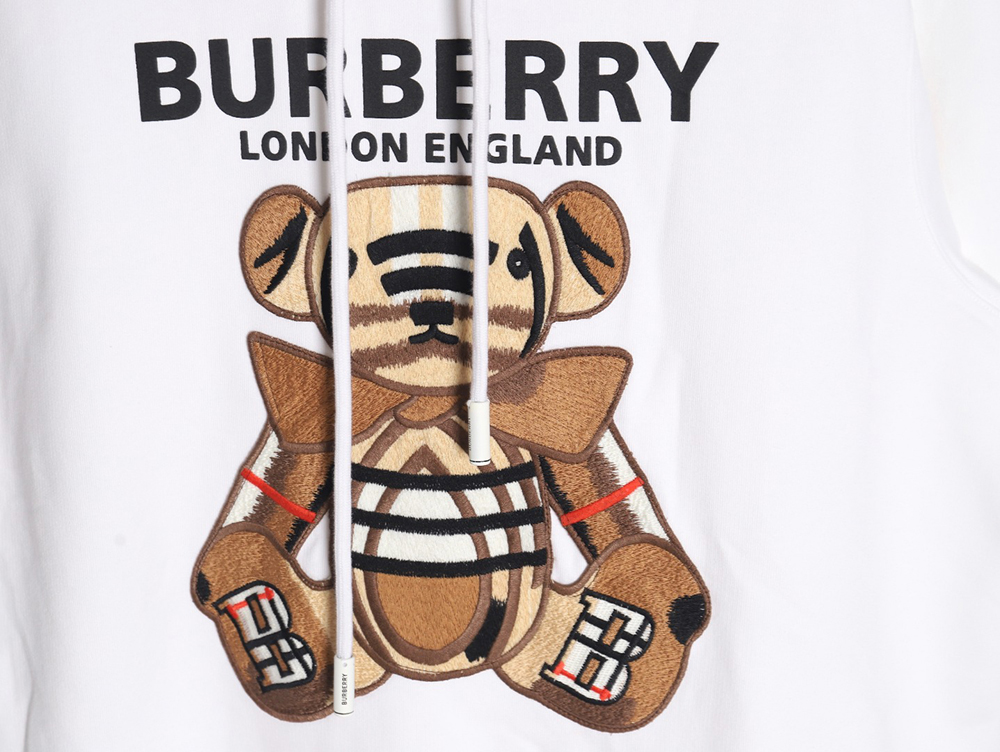 Burberry embroidered teddy bear hooded sweatshirt