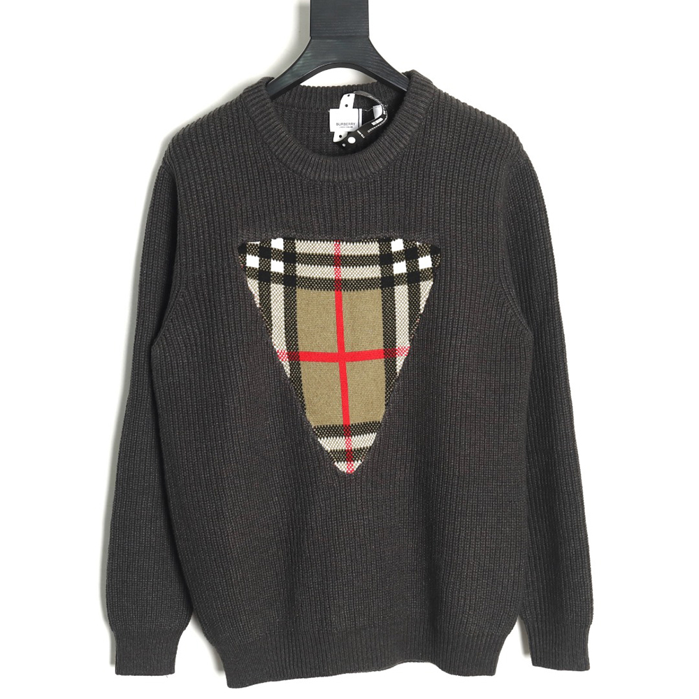 Burberry Vintage color block logo intarsia knit sweater