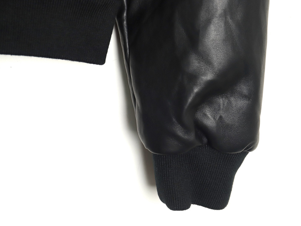 Celine paneled cotton leather jacket