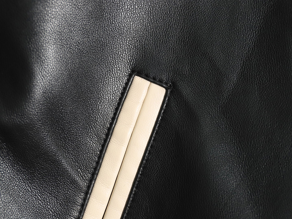 Celine paneled cotton leather jacket