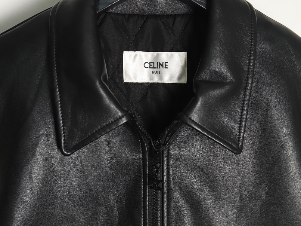 Celine paneled cotton leather jacket