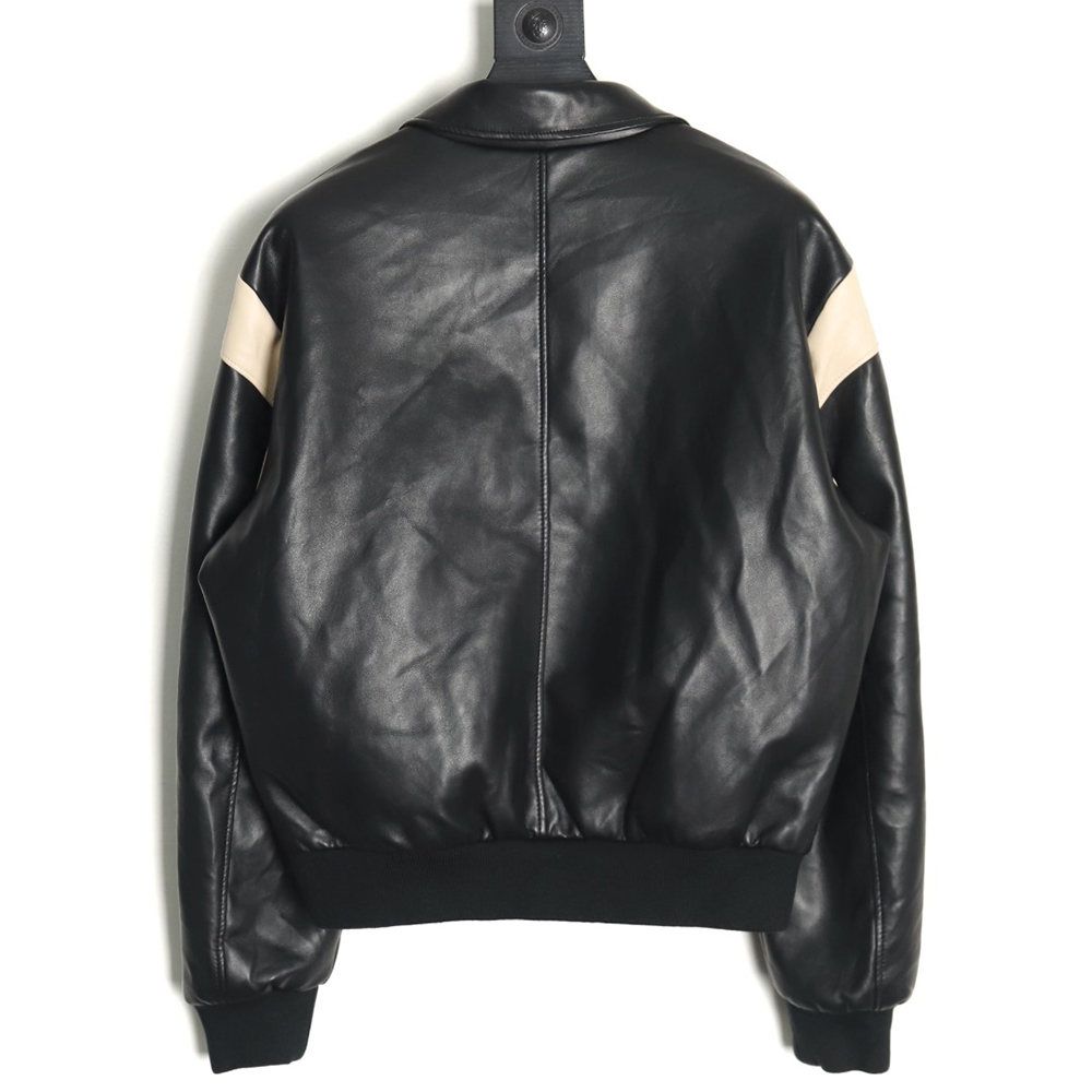 Celine paneled cotton leather jacket