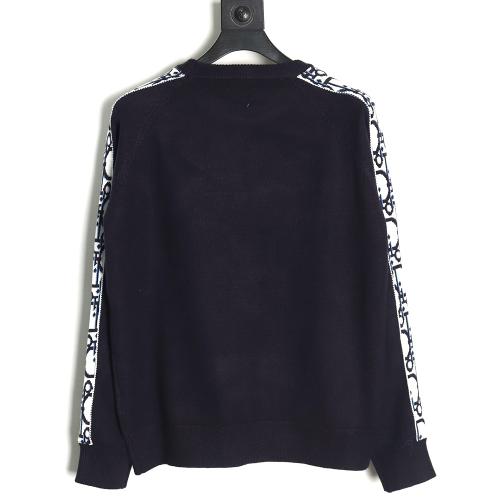 Dior side letter LOGO webbing crew neck sweater