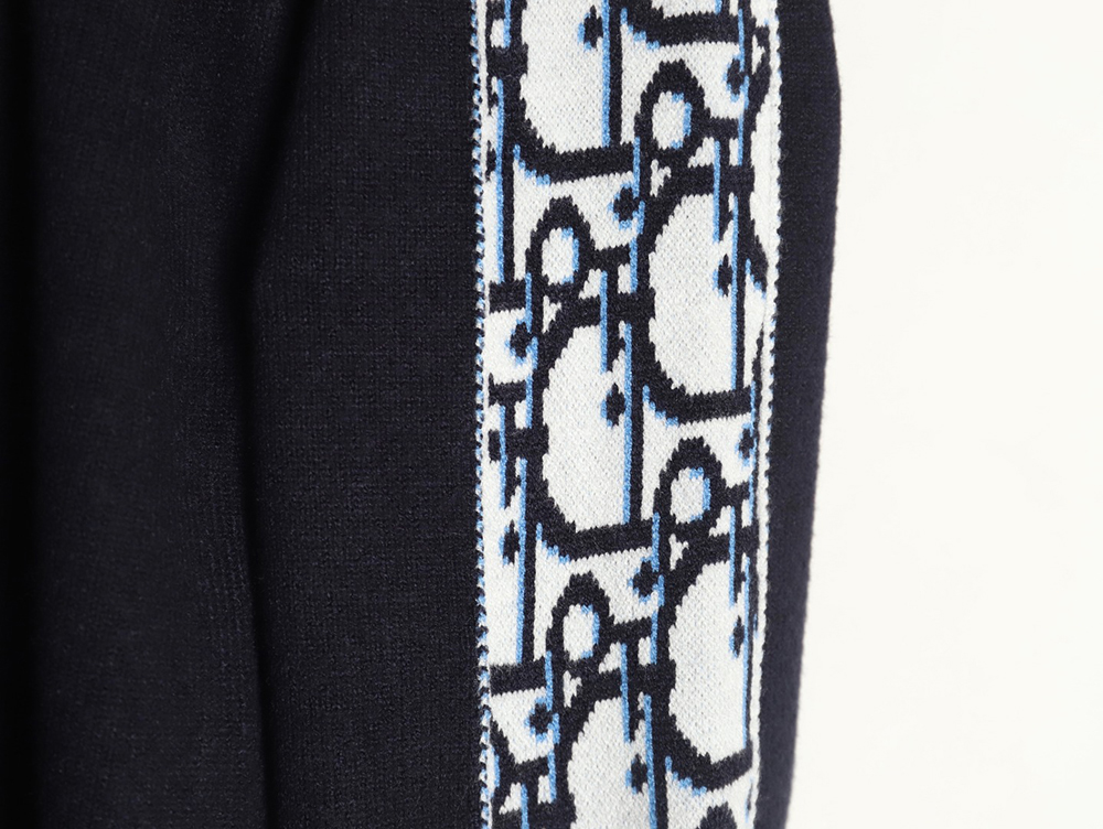 Dior side letter LOGO webbing crew neck sweater