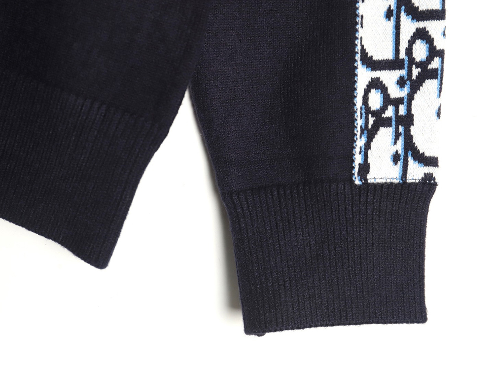 Dior side letter LOGO webbing crew neck sweater
