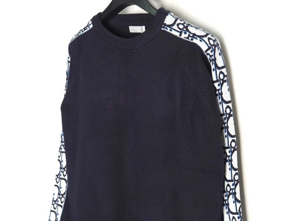 Dior side letter LOGO webbing crew neck sweater