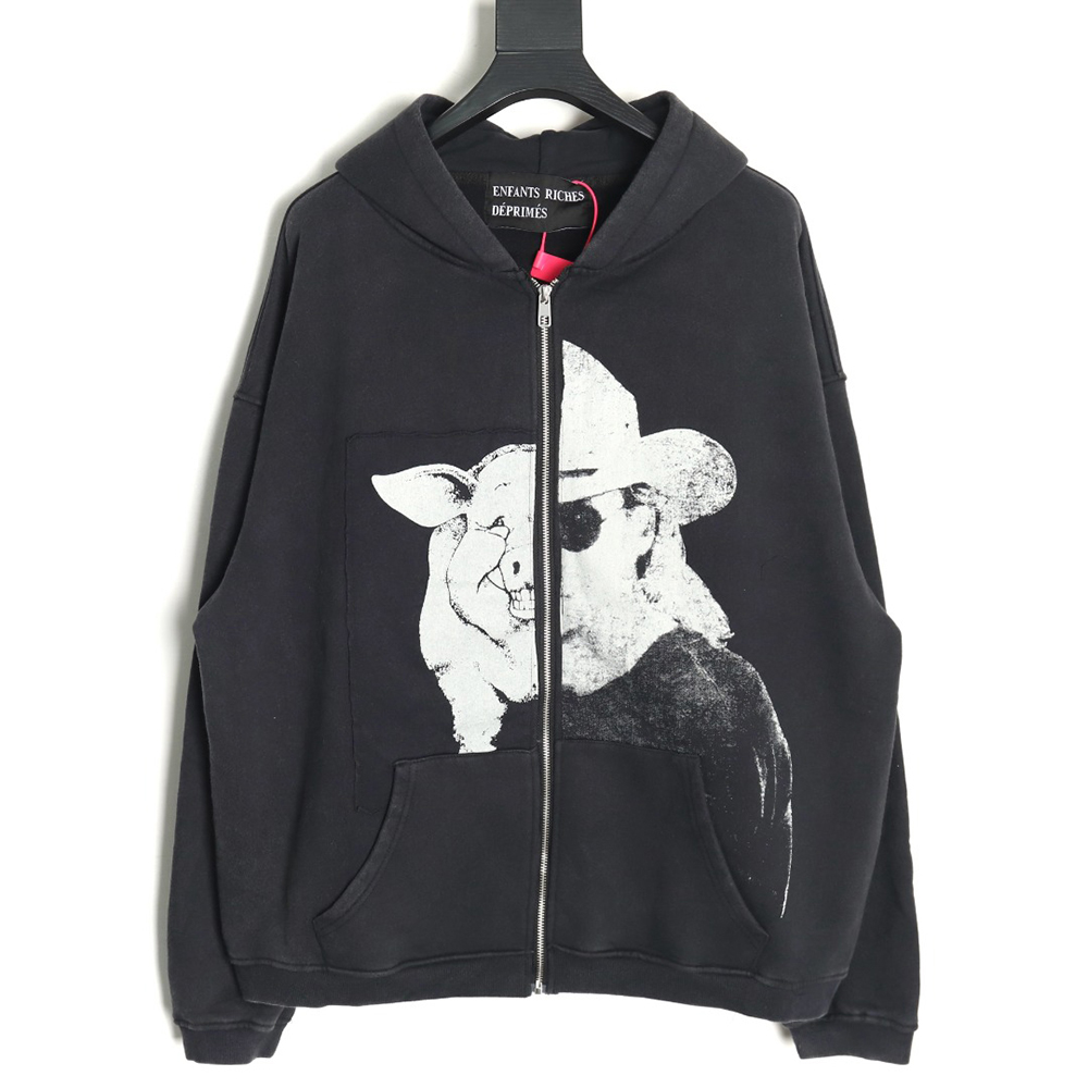 ENFANTS RICHES DéPRIMéS patchwork printed zip-up cardigan Sweatshirt