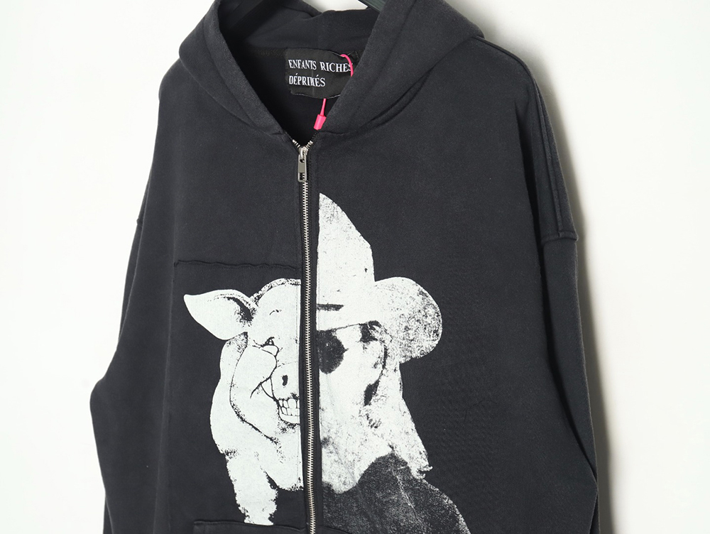 ENFANTS RICHES DéPRIMéS patchwork printed zip-up cardigan Sweatshirt