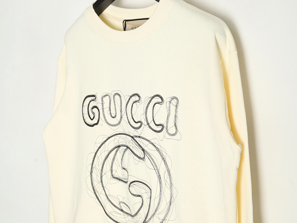 Gucci embroidered Double G letter logo crew neck sweatshirt