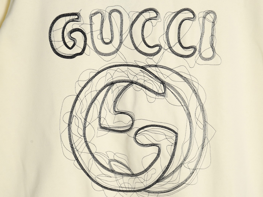 Gucci embroidered Double G letter logo crew neck sweatshirt