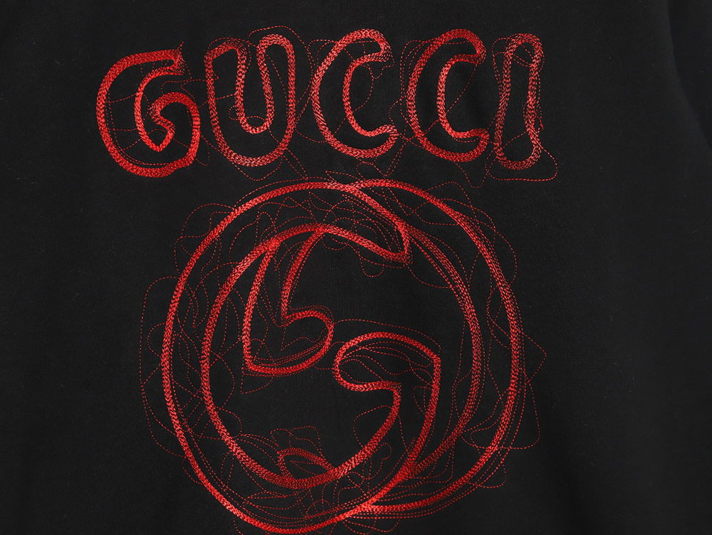 Gucci embroidered Double G letter logo crew neck sweatshirt TSK1