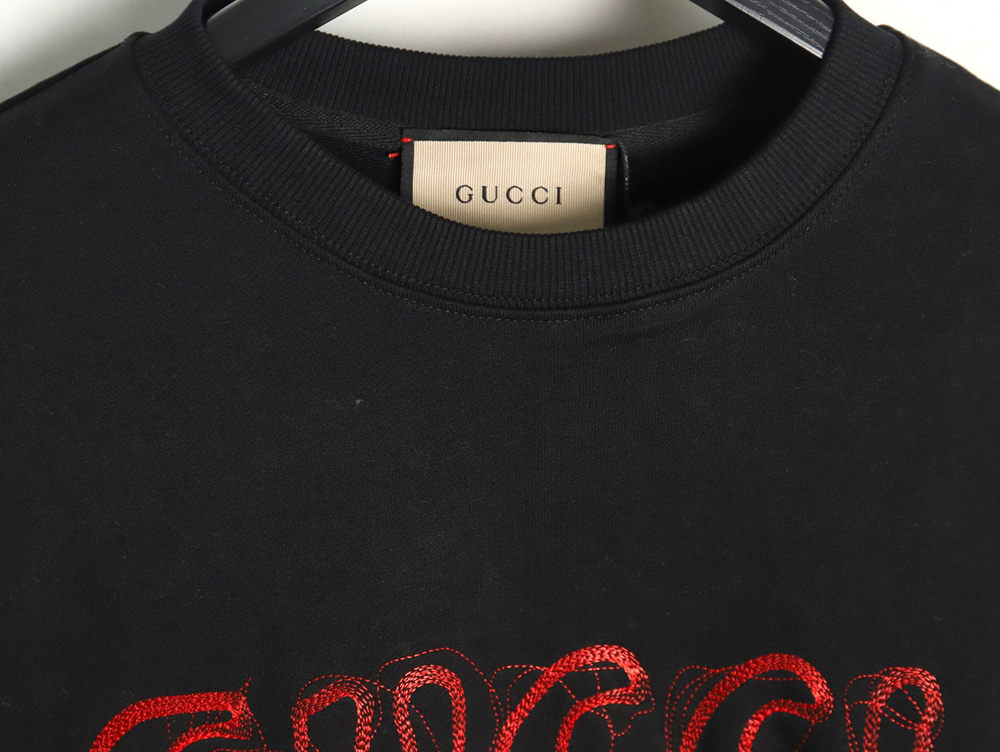 Gucci embroidered Double G letter logo crew neck sweatshirt TSK1