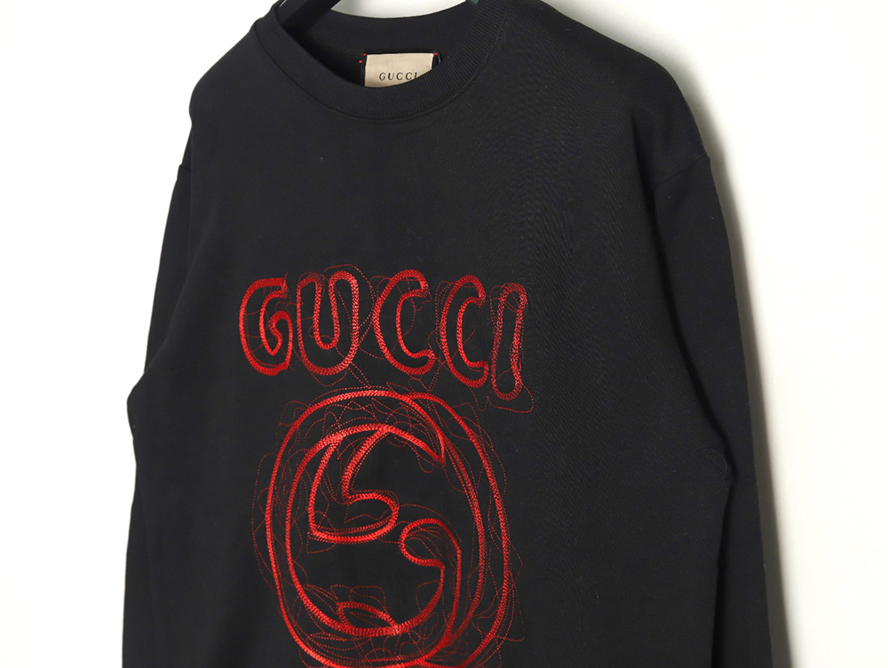 Gucci embroidered Double G letter logo crew neck sweatshirt TSK1