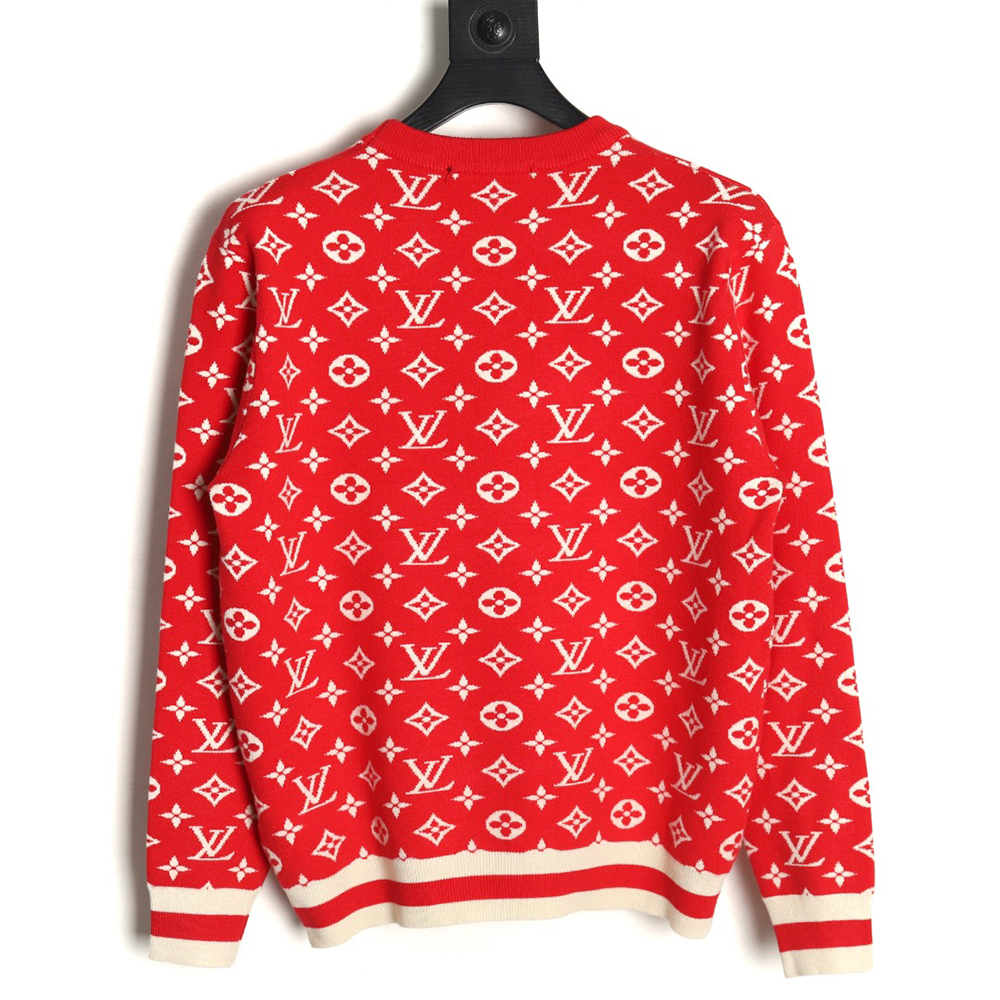 Louis Vuitton chain all over print monogram round neck sweater