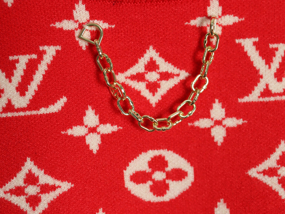 Louis Vuitton chain all over print monogram round neck sweater