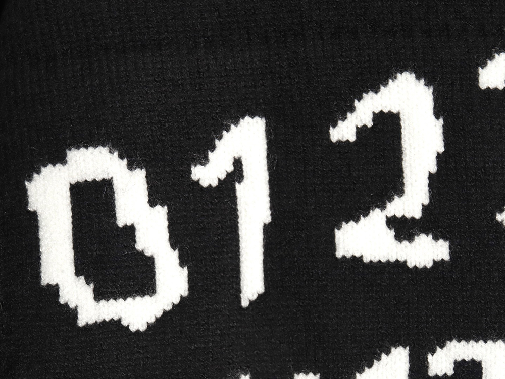 Maison Margiela Numbers distressed knitted crewneck sweater