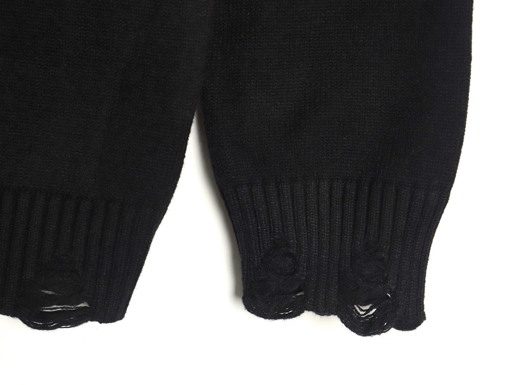 Maison Margiela Numbers distressed knitted crewneck sweater