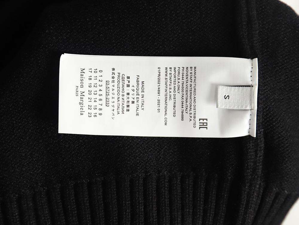 Maison Margiela Numbers distressed knitted crewneck sweater