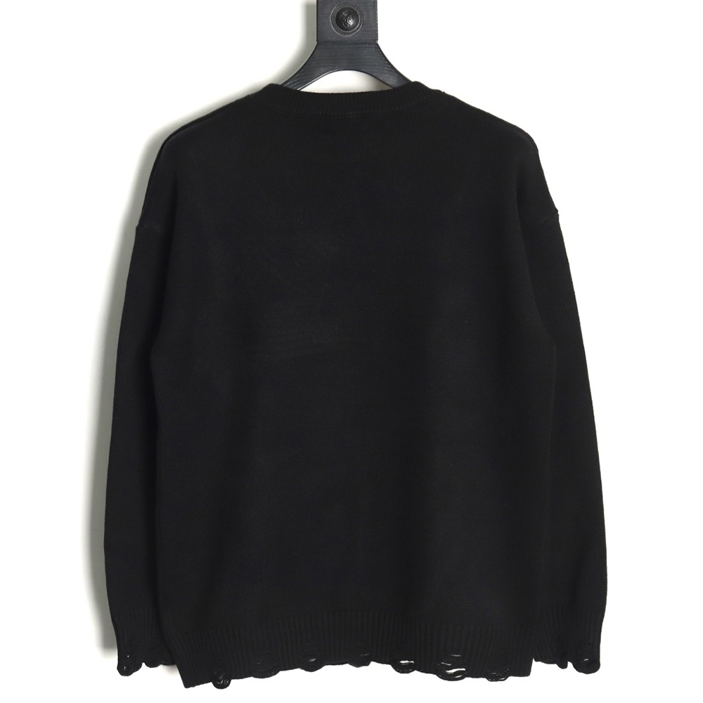 Maison Margiela Numbers distressed knitted crewneck sweater