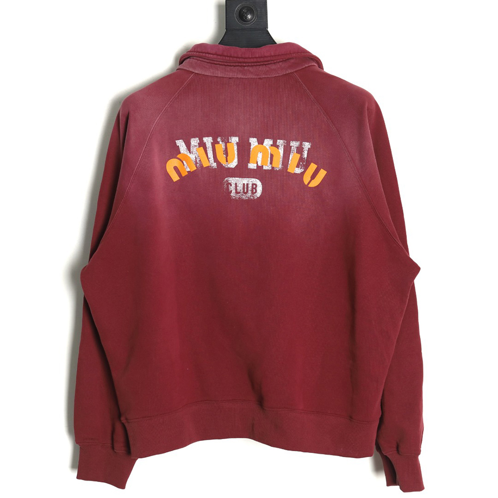 Miu Miu washed gradient print Polo sweatshirt