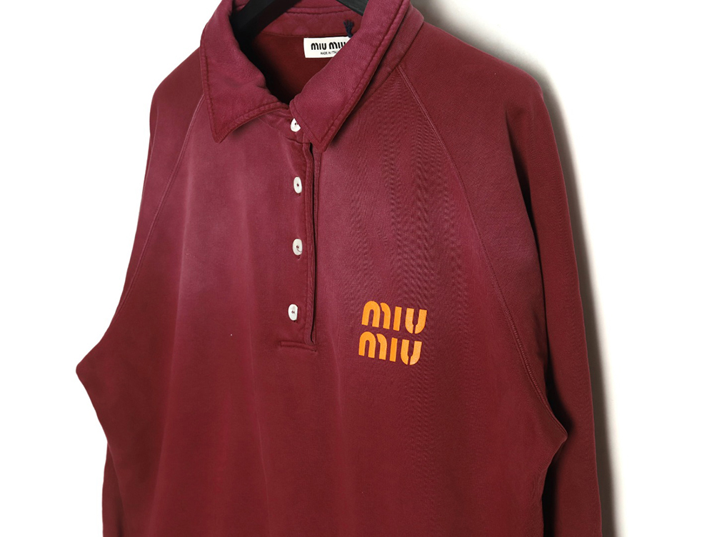 Miu Miu washed gradient print Polo sweatshirt
