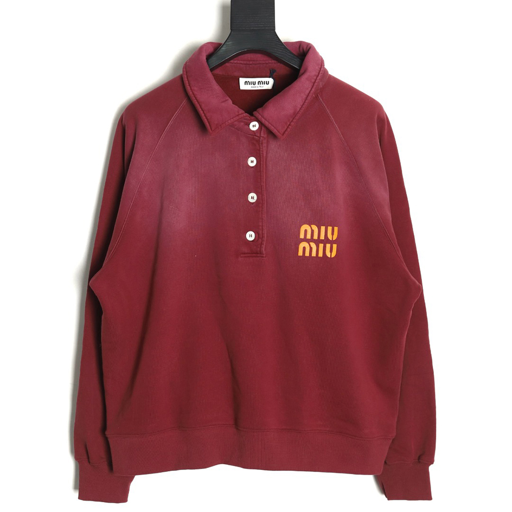 Miu Miu washed gradient print Polo sweatshirt