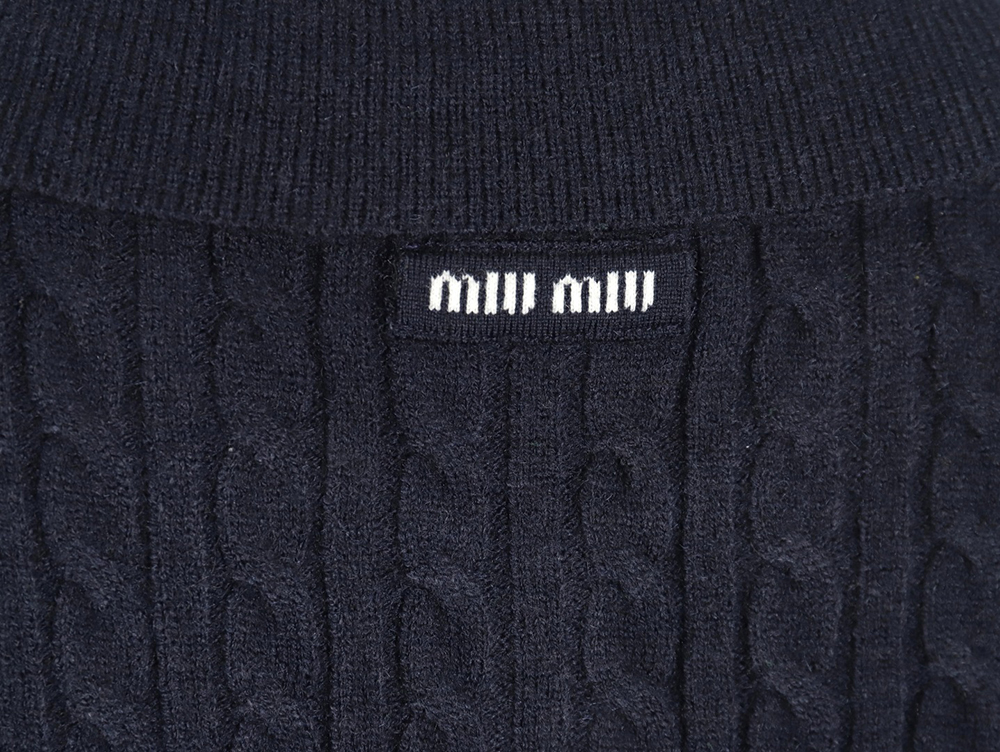Miu Miu cable cashmere POLO collar sweater