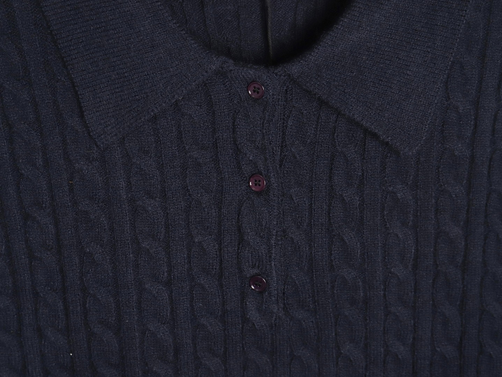 Miu Miu cable cashmere POLO collar sweater