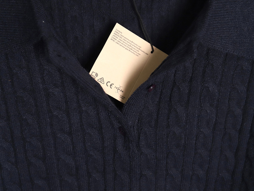 Miu Miu cable cashmere POLO collar sweater