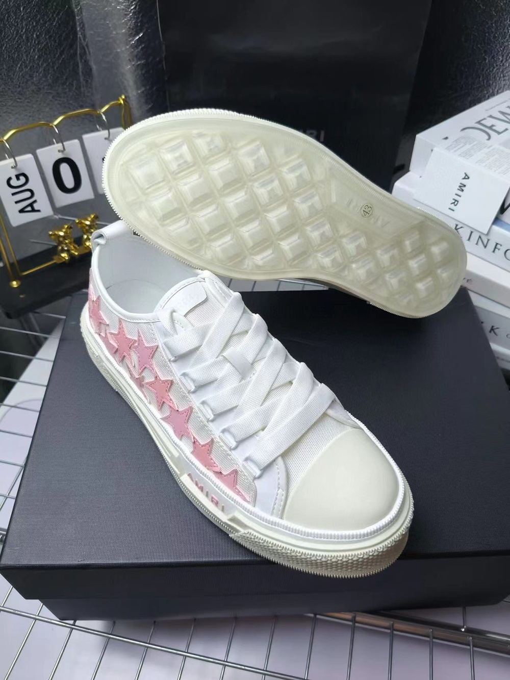 Amiri Stars Court Low ''White Pink Canvas''