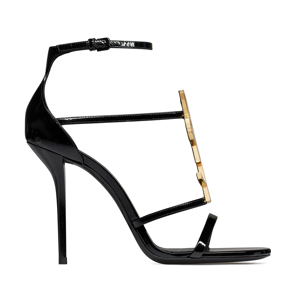 Saint Laurent Cassandra Sandals In Patent Leather H:10cm