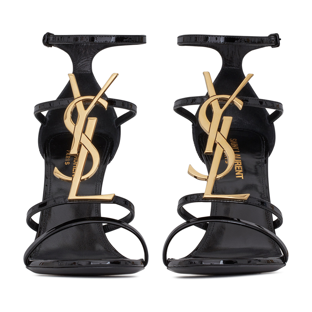 Saint Laurent Cassandra Sandals In Patent Leather H:10cm