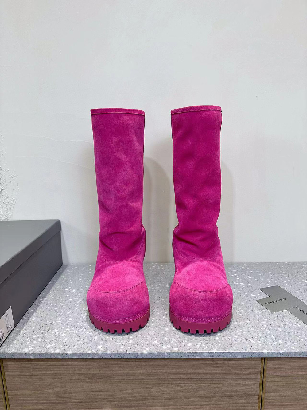 Balenciaga Alaska Fur 90mm Tall Boots