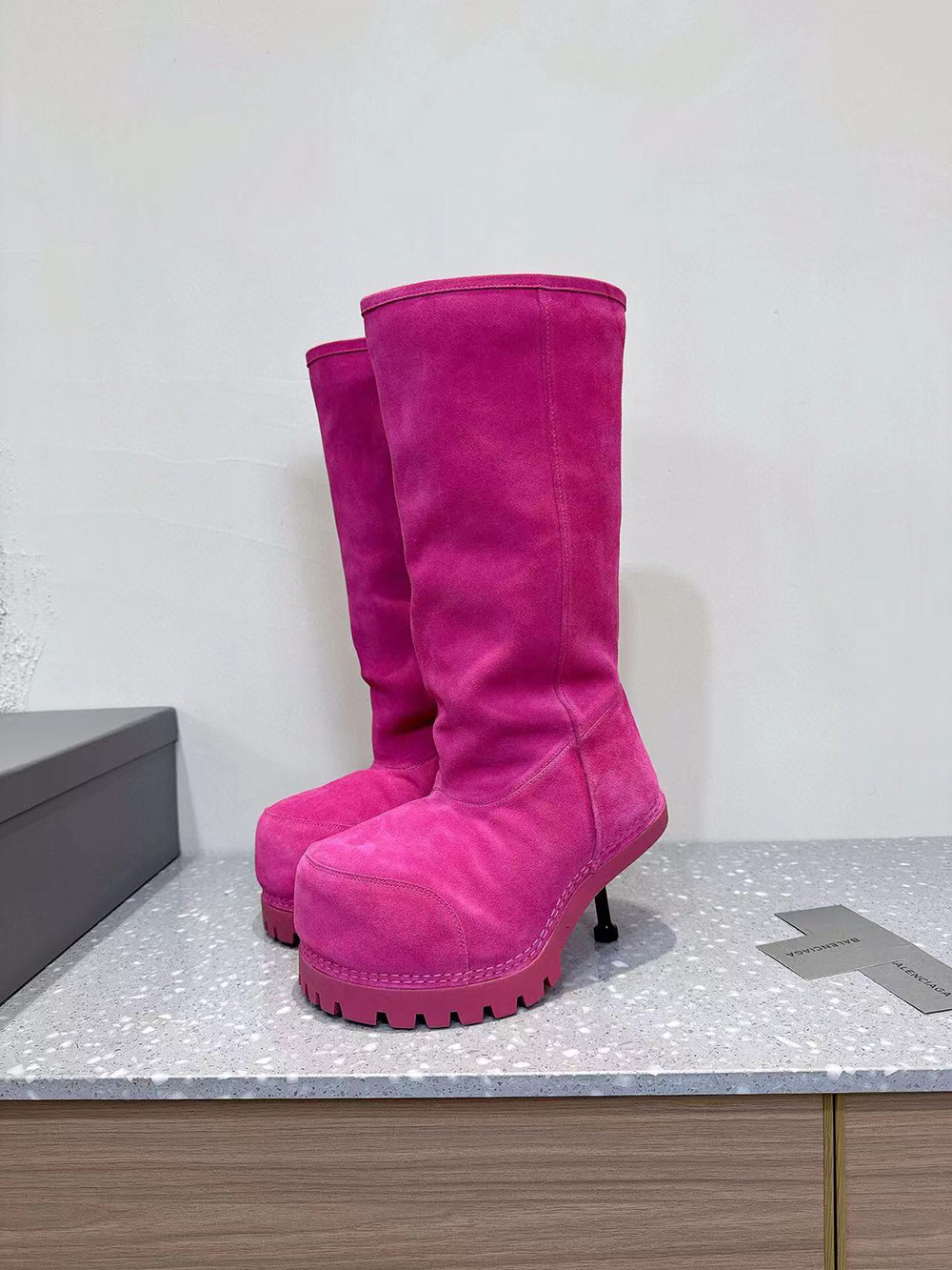 Balenciaga Alaska Fur 90mm Tall Boots
