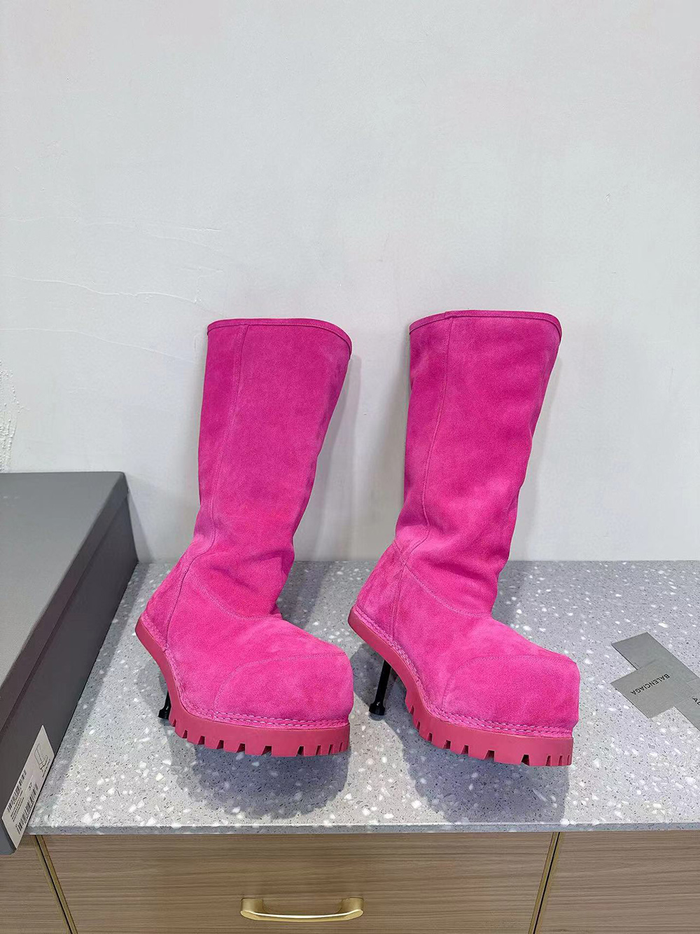 Balenciaga Alaska Fur 90mm Tall Boots