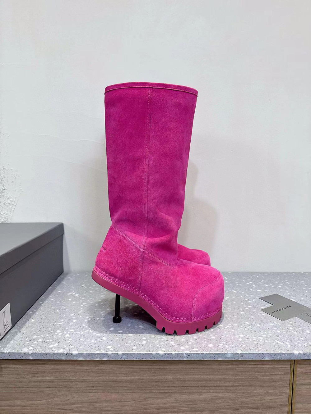 Balenciaga Alaska Fur 90mm Tall Boots