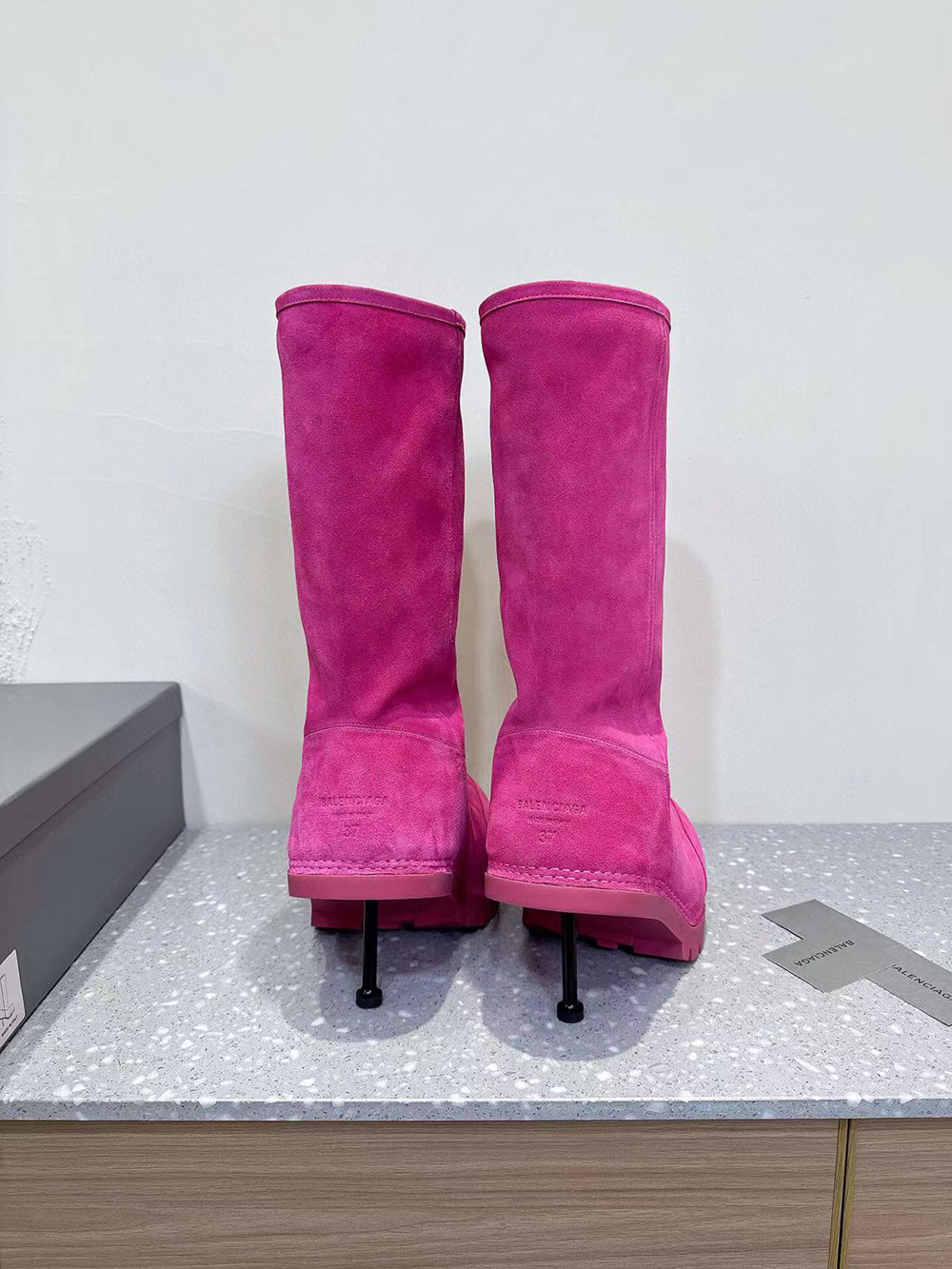 Balenciaga Alaska Fur 90mm Tall Boots