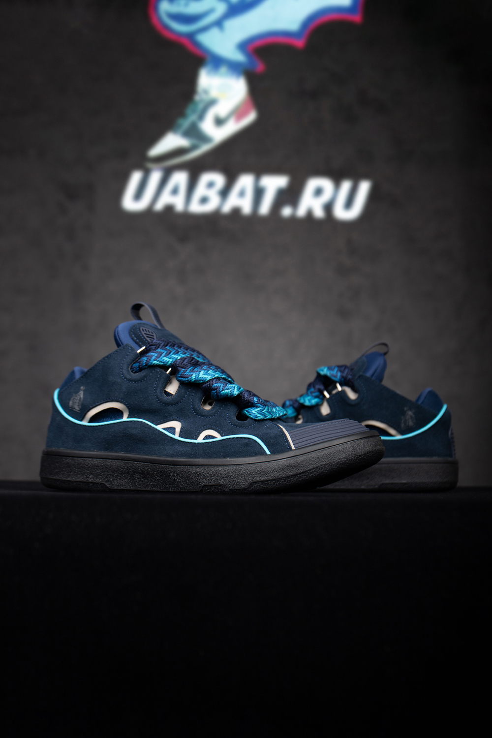 Lanvin Curb Sneakers 'Navy Blue Grey'