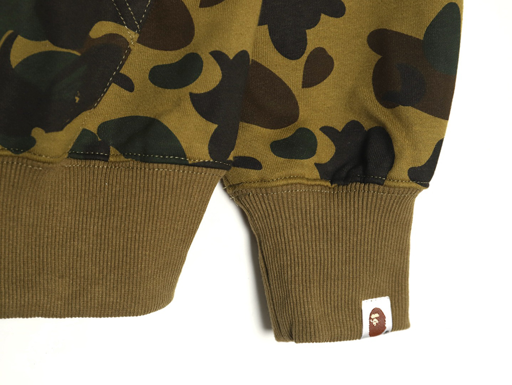 BAPE shark head tiger head zipper camouflage double hooded hoodie TSK1