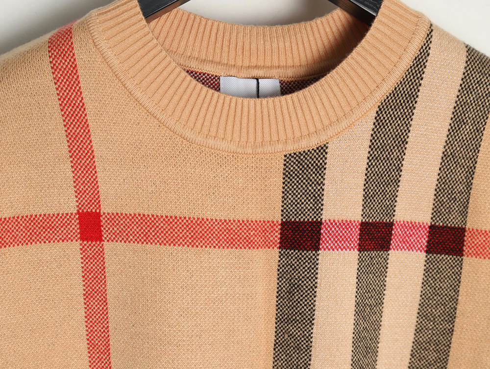 Burberry classic large plaid crew neck sweater