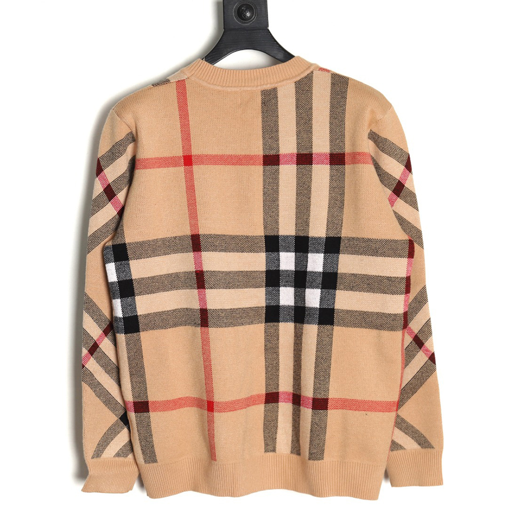 Burberry classic large plaid crew neck sweater