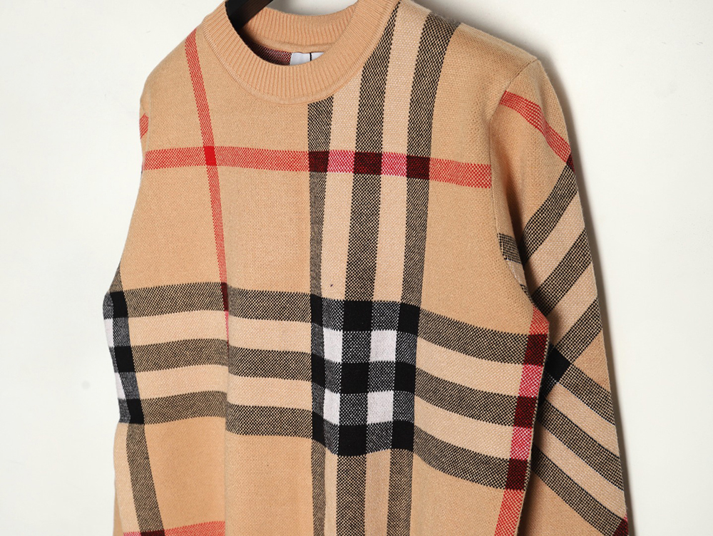 Burberry classic large plaid crew neck sweater