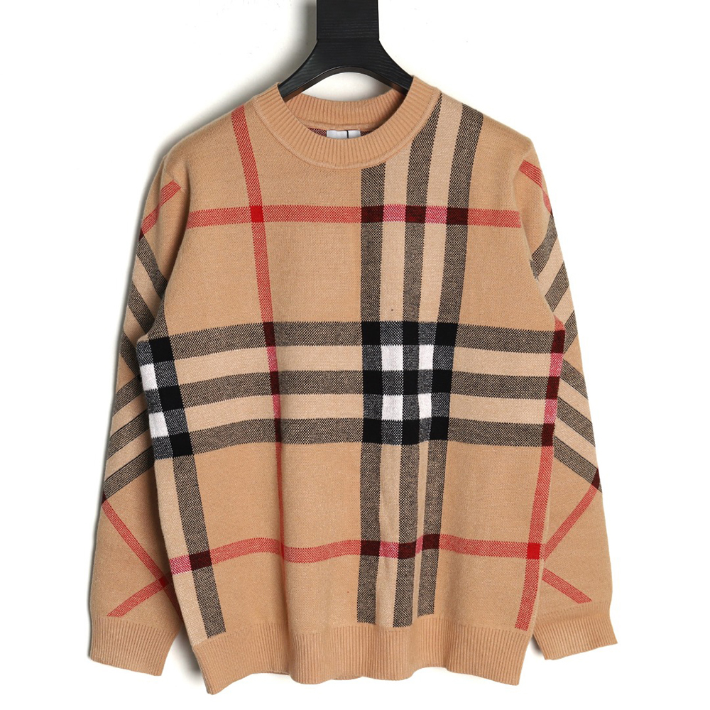 Burberry classic large plaid crew neck sweater