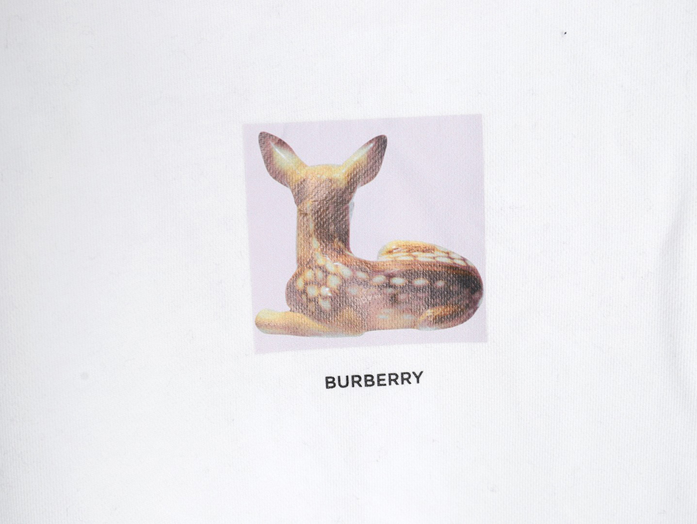 Burberry deer logo digital print hoodie