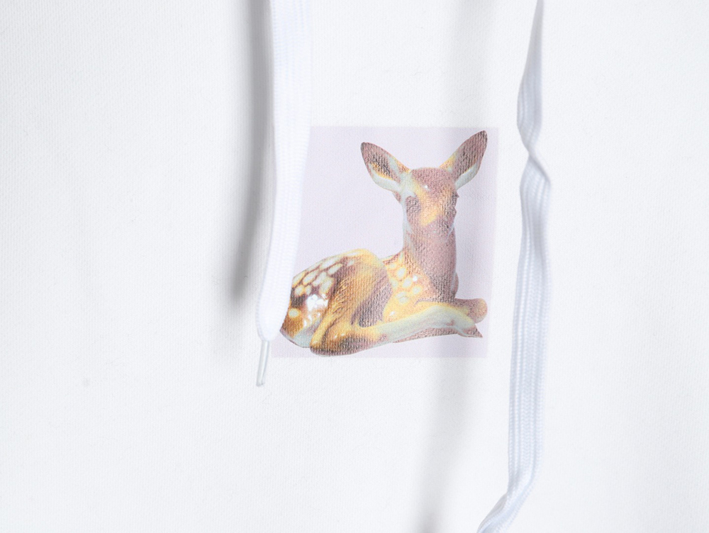Burberry deer logo digital print hoodie